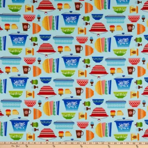 Sewfunky Sun Bonnet - Retro Kitchen on Blue