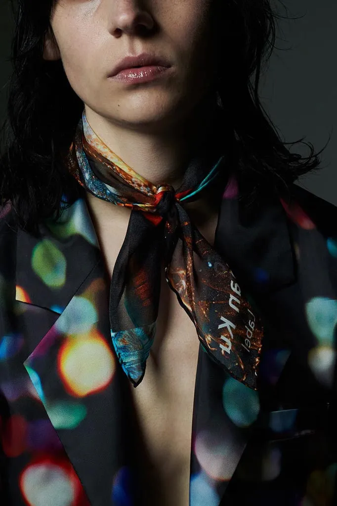 Slade Collection- Velvet Goldmine Inspired Silk Chiffon Printed Square Scarf