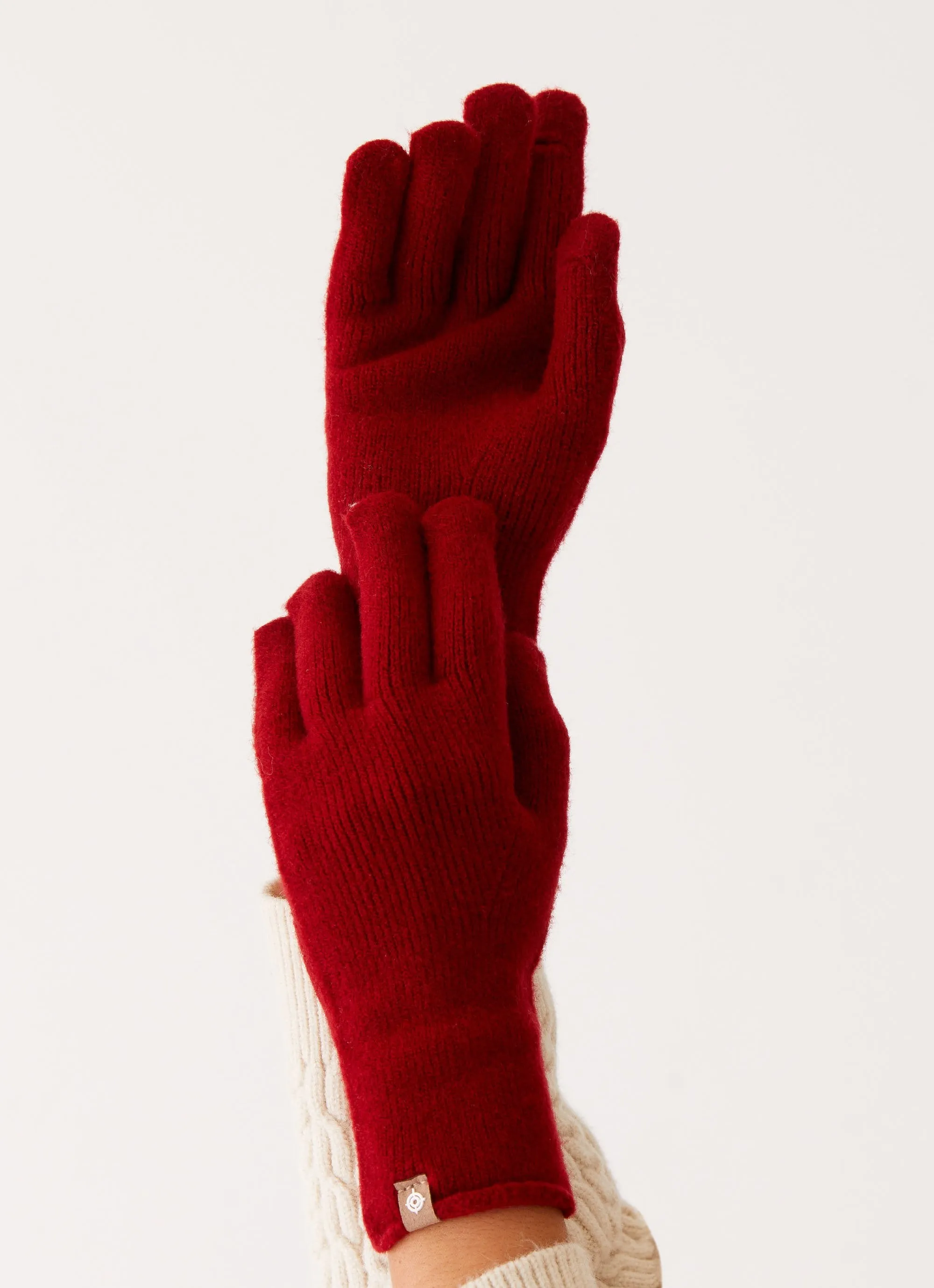 Snow Angel Wool Gloves - Red