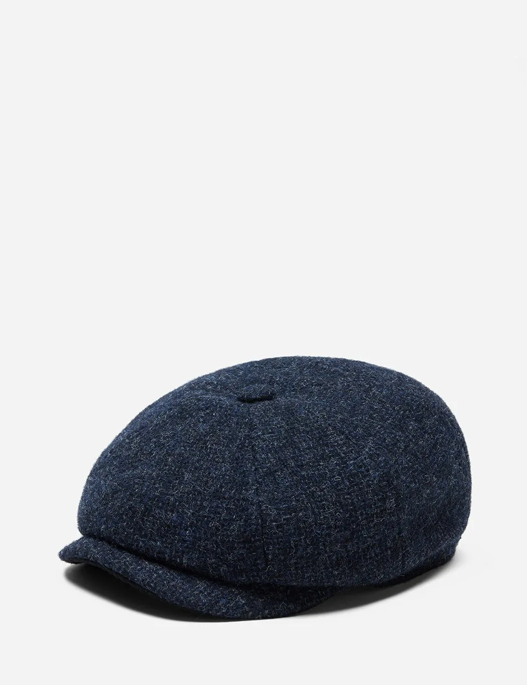 Stetson Hatteras Cross Hatch Newsboy Cap (Wool) - Blue