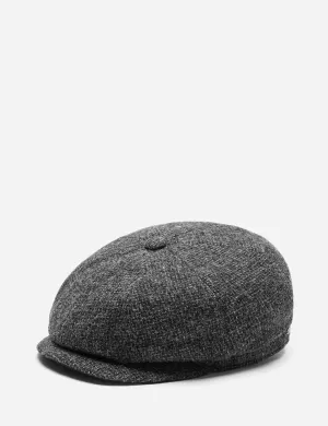 Stetson Hatteras Cross Hatch Newsboy Cap (Wool) - Grey