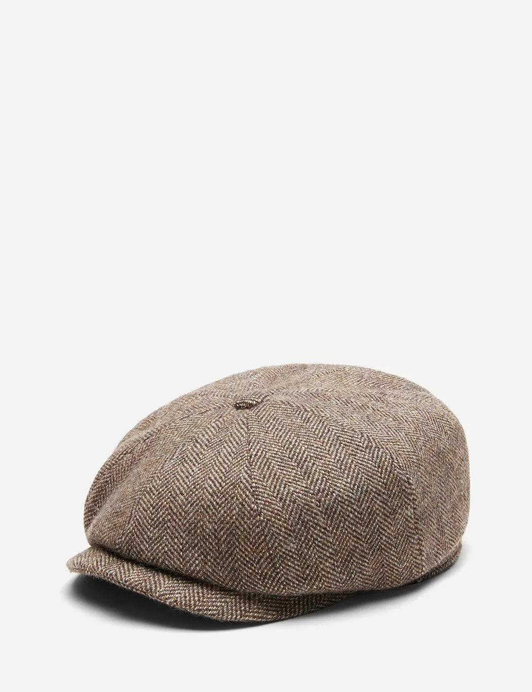 Stetson Hatteras Newsboy Cap (Herringbone) - Brown