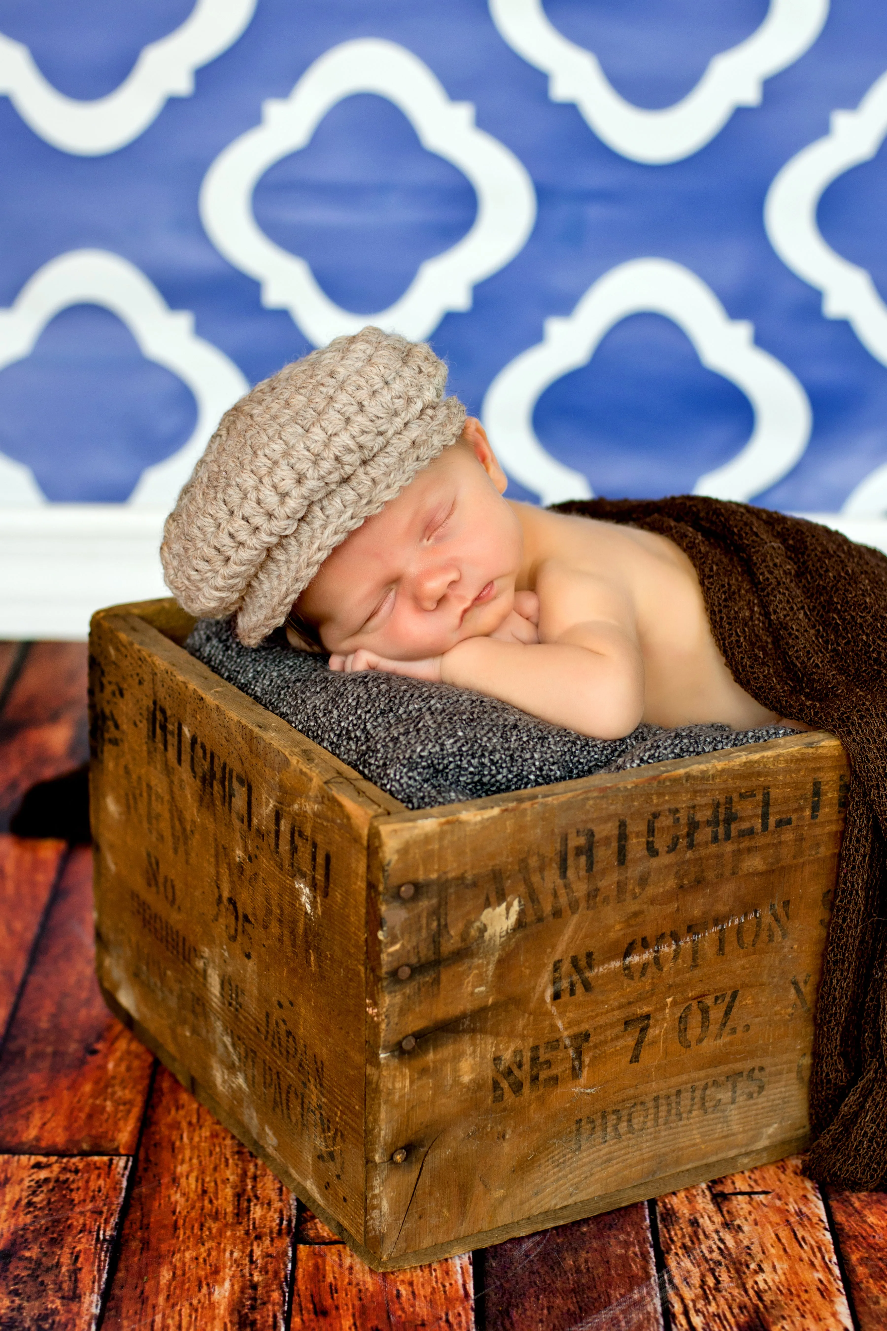 Tan Irish wool newsboy hat