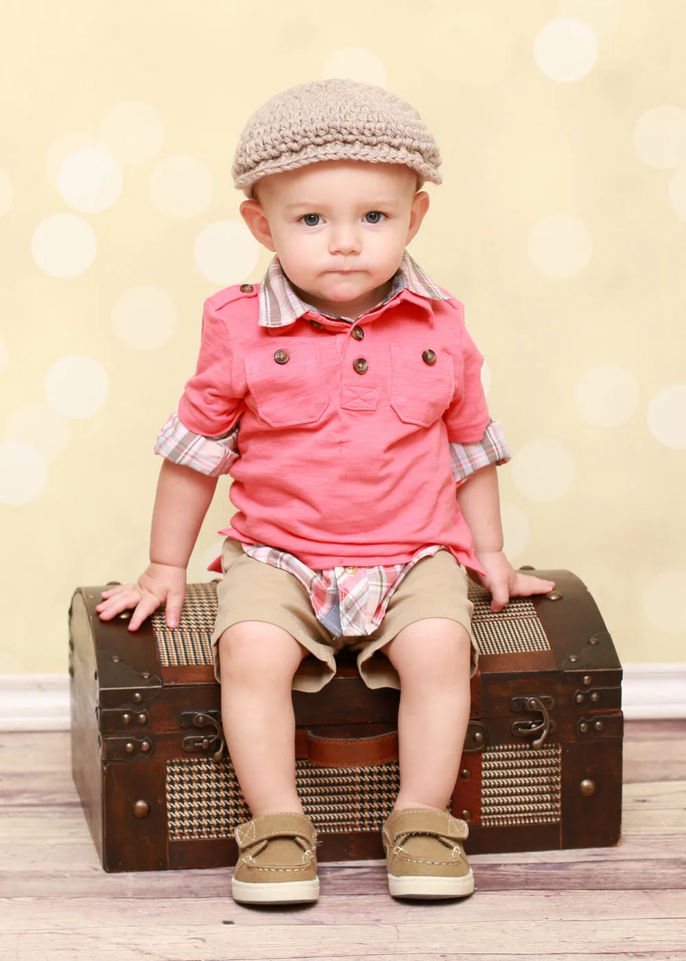 Tan Irish wool newsboy hat