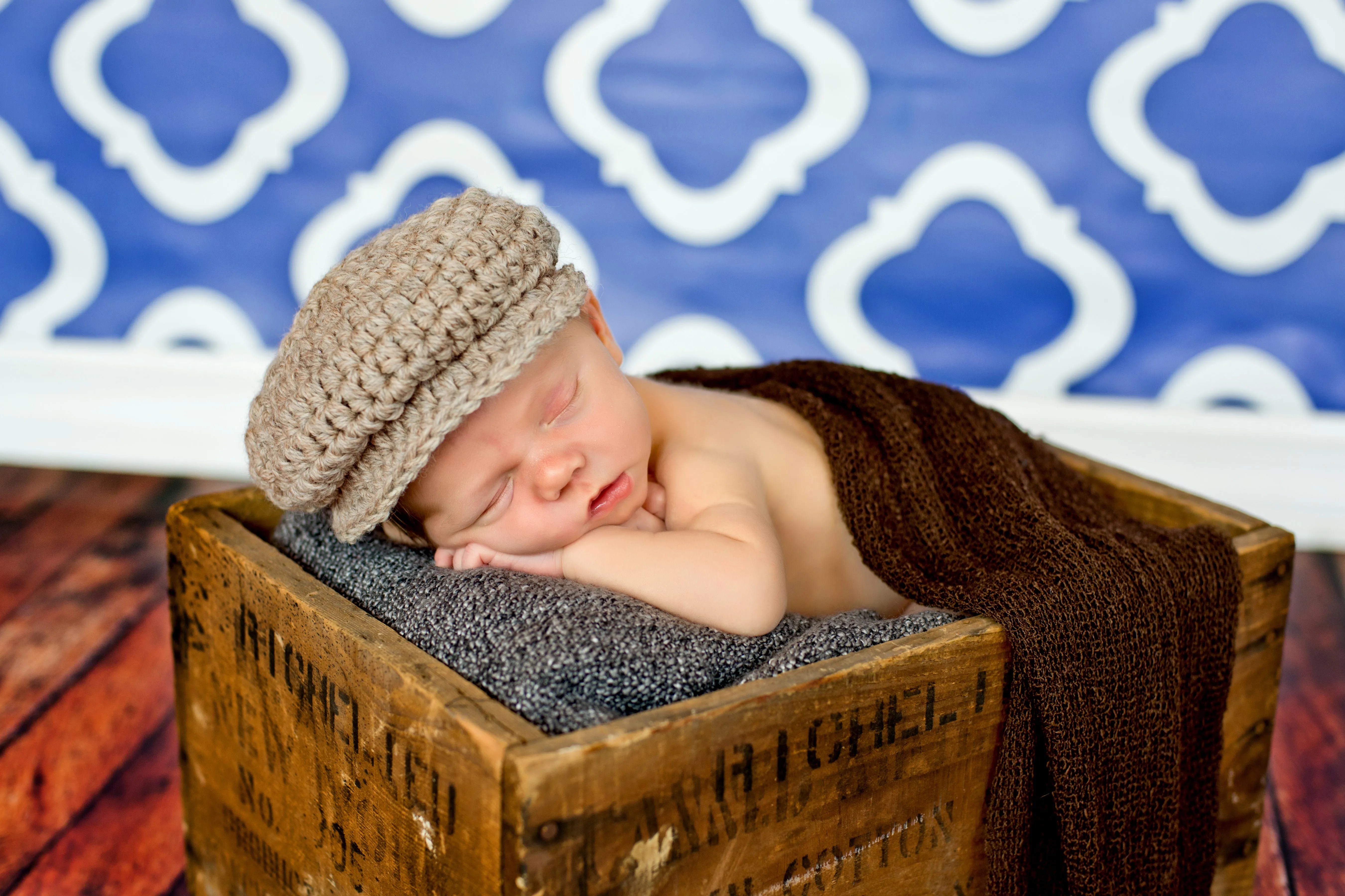 Tan Irish wool newsboy hat