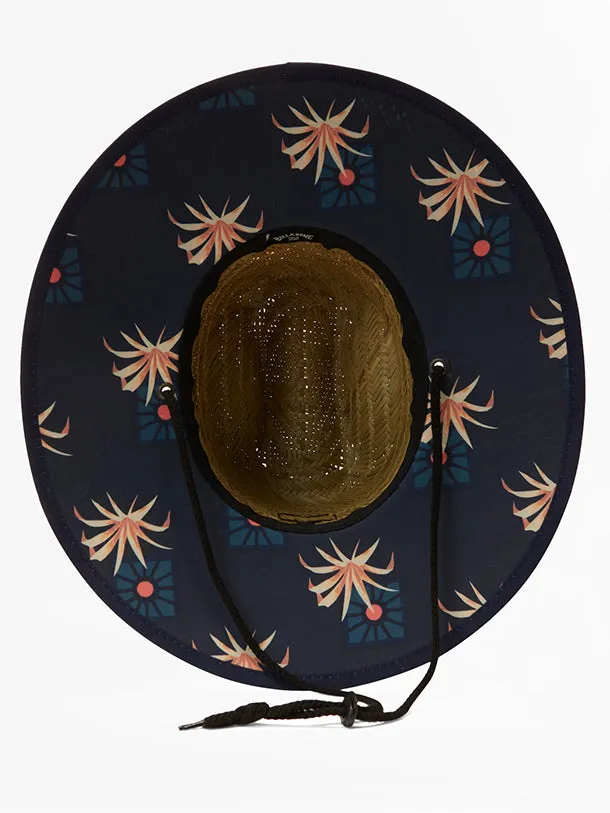 Tides Print Straw Lifeguard Hat