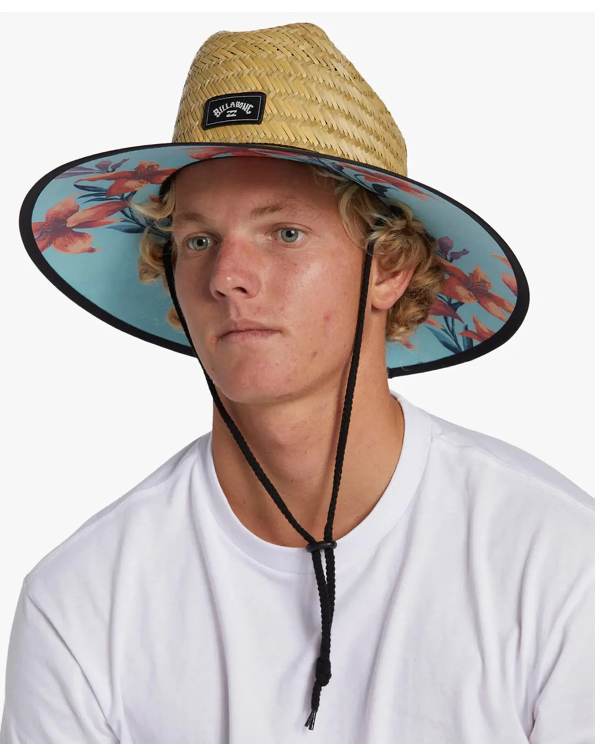 Tides Print Straw Lifeguard Hat