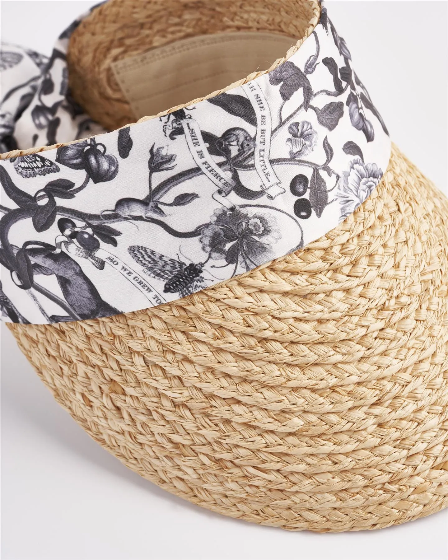 Tree Of Life Monochrome Raffia Visor