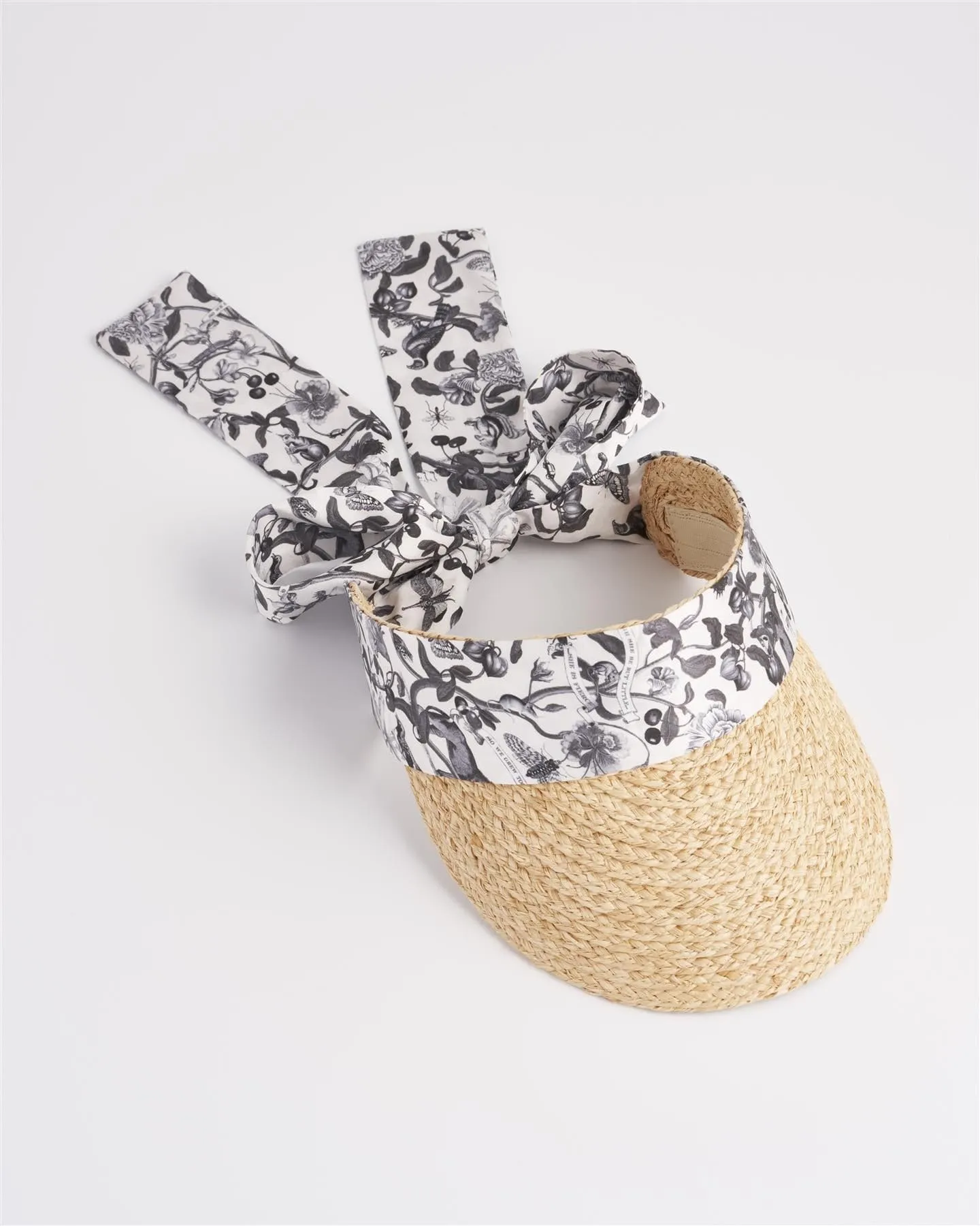 Tree Of Life Monochrome Raffia Visor