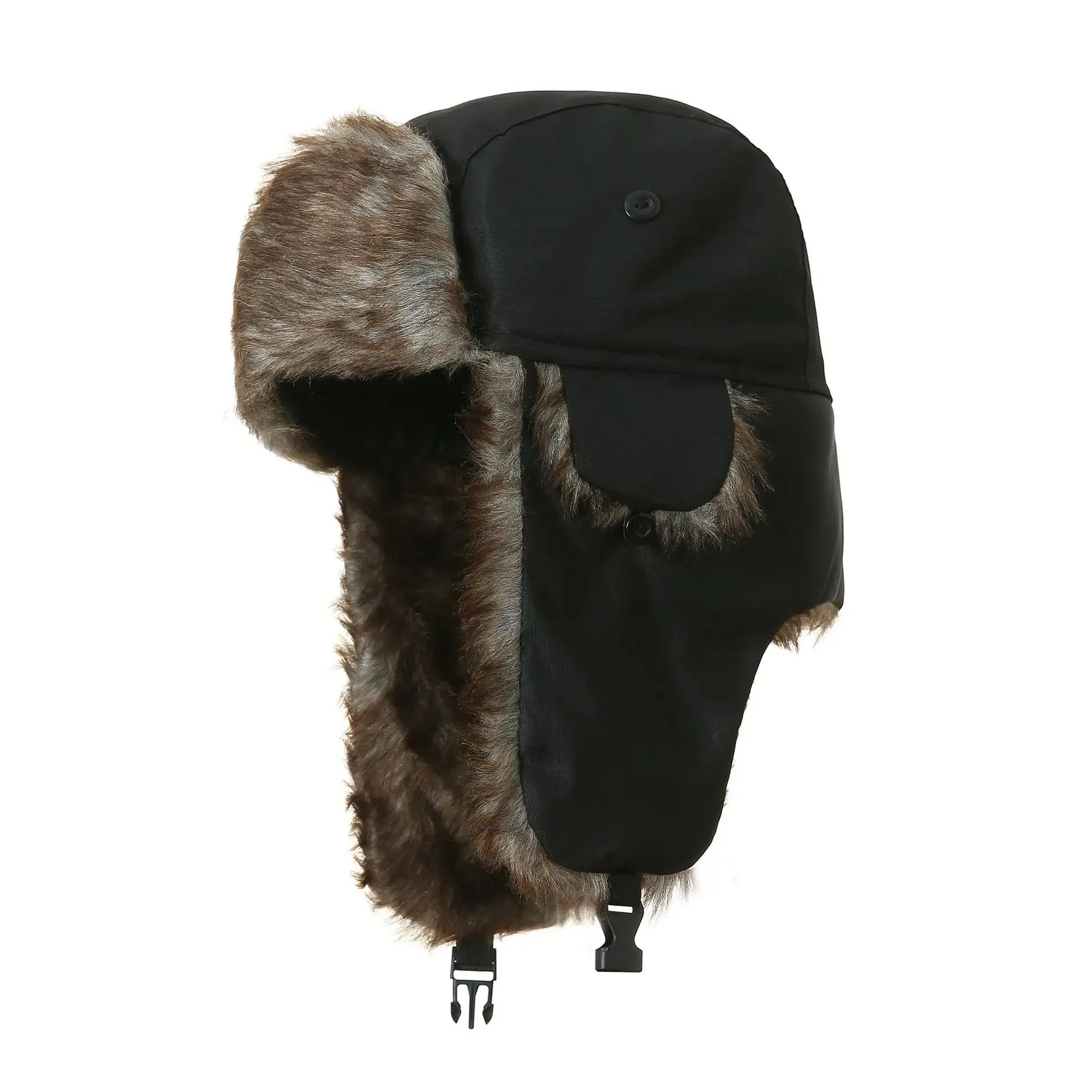 Unisex Russian-Style Winter Trapper Hat with Earflaps | Faux Fur Aviator Ski Cap for Men & Women | Warm Trooper Bomber Style - Warm Gift for All