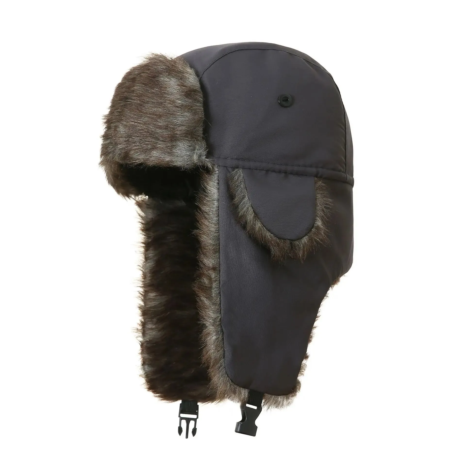 Unisex Russian-Style Winter Trapper Hat with Earflaps | Faux Fur Aviator Ski Cap for Men & Women | Warm Trooper Bomber Style - Warm Gift for All