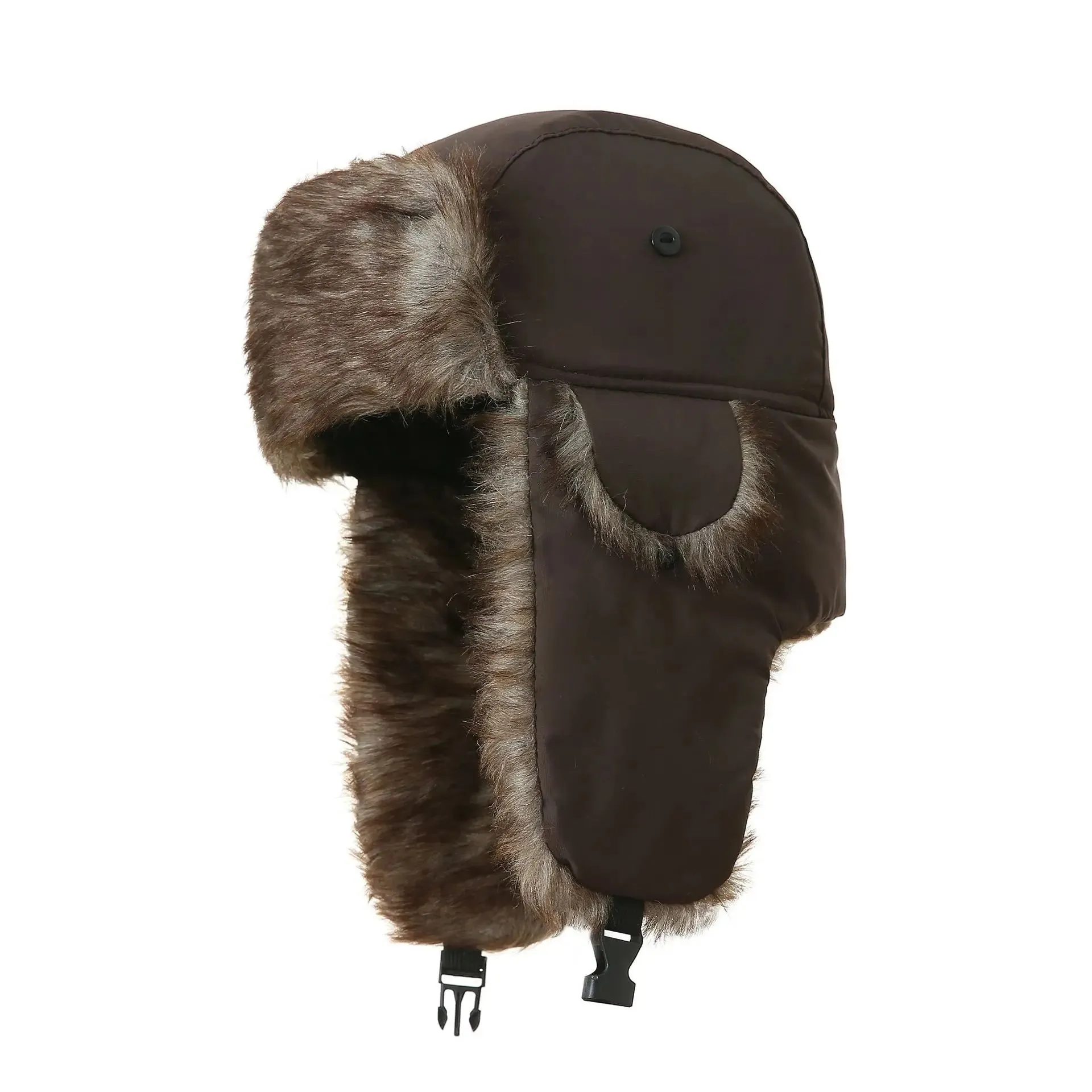 Unisex Russian-Style Winter Trapper Hat with Earflaps | Faux Fur Aviator Ski Cap for Men & Women | Warm Trooper Bomber Style - Warm Gift for All