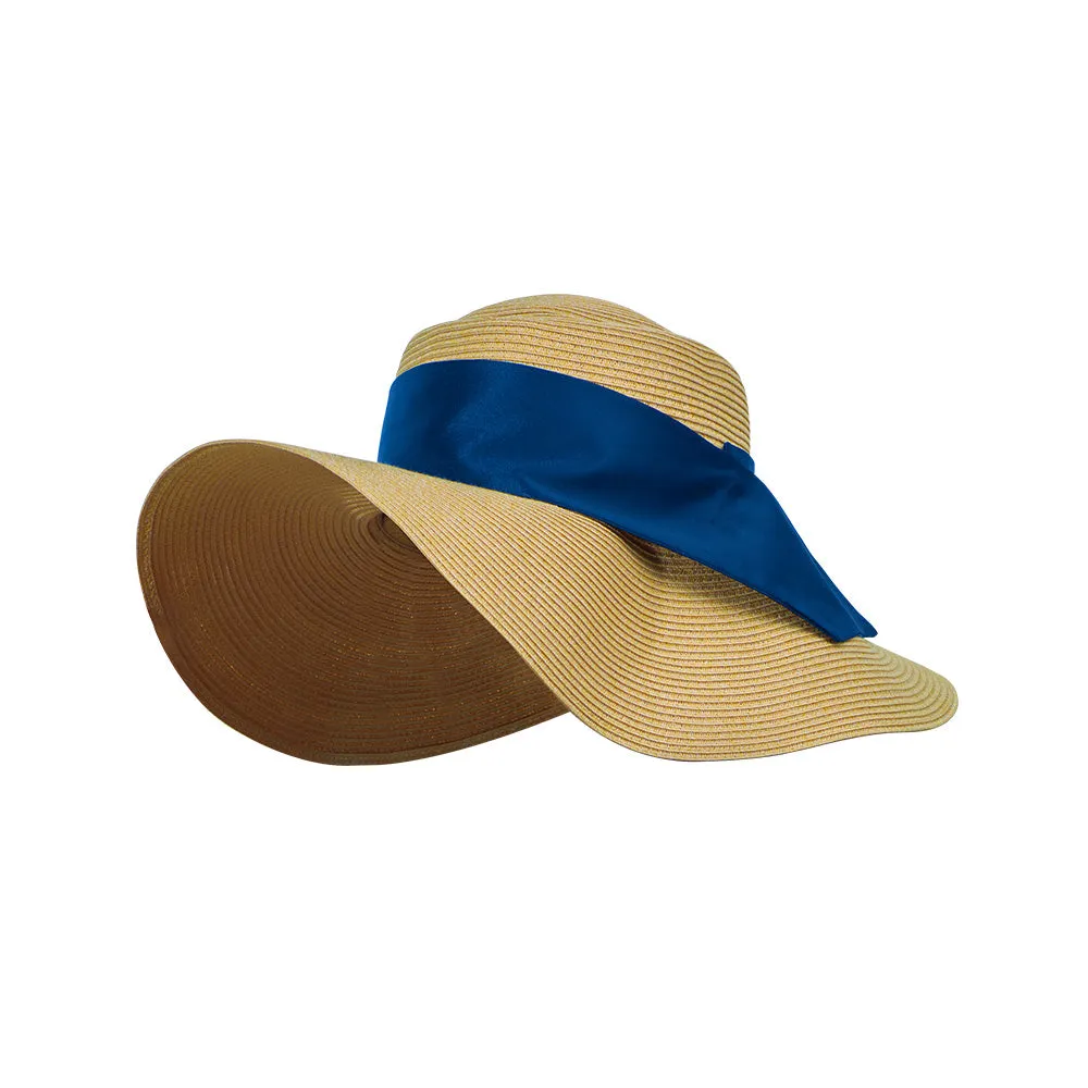 US Stock Women's Wide Brim Floppy Foldable Roll up Straw Hat UPF 50 