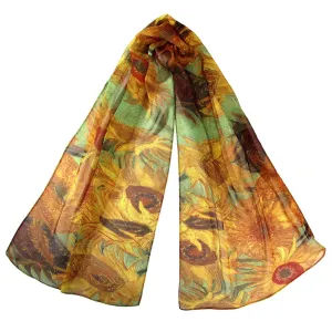 Van Gogh Sunflowers Chiffon Scarf