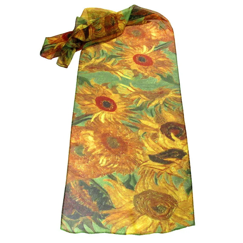 Van Gogh Sunflowers Chiffon Scarf