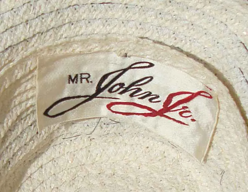 Vintage 60s Bucket Hat Mr. John Jr. Raffia & Velvet Cloche