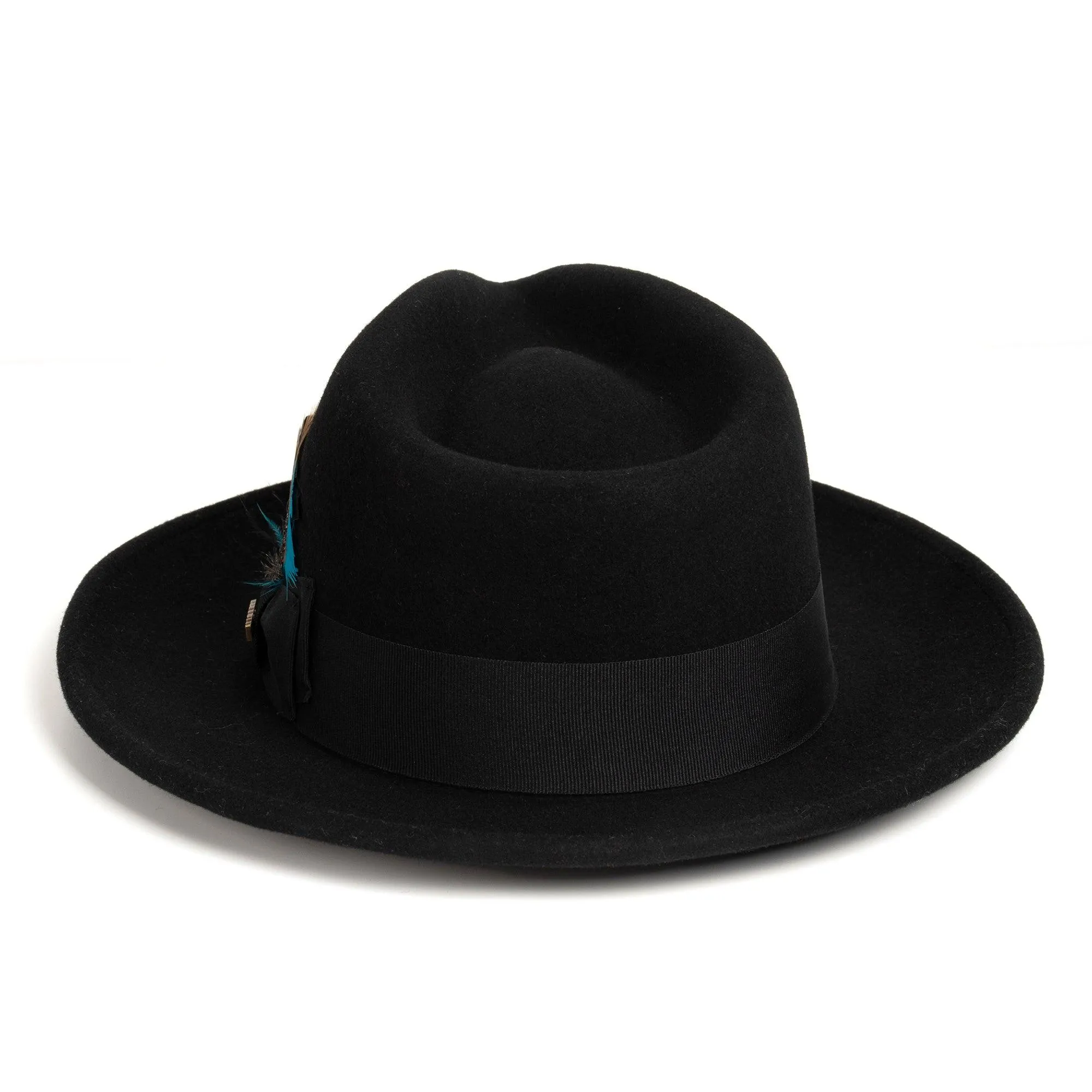 Vintage Crushable Wool Fedora Hat-Royal Blue