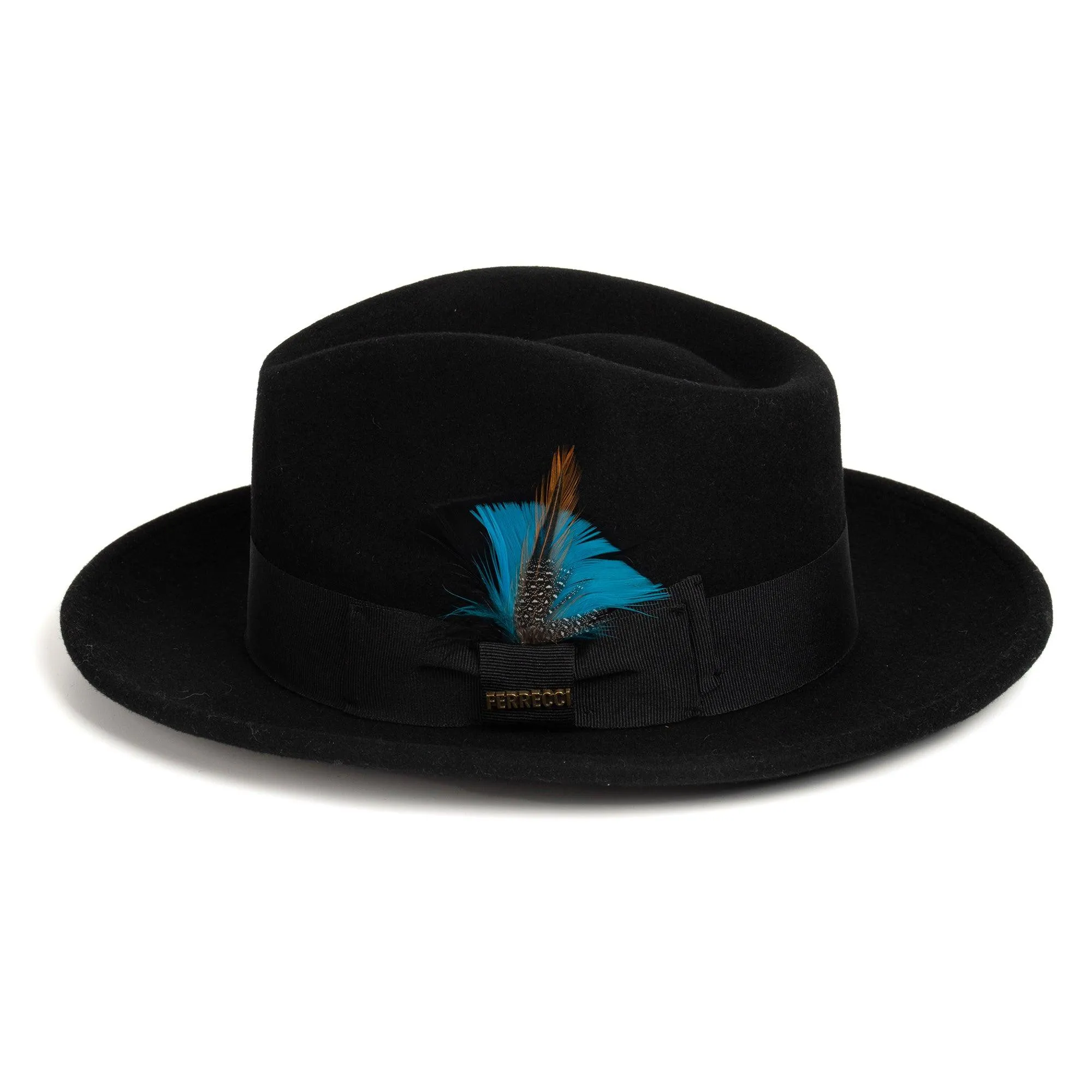 Vintage Crushable Wool Fedora Hat-Royal Blue