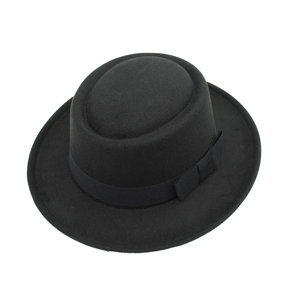 Vintage Soft Felt Fedora Hat with Wide Brim