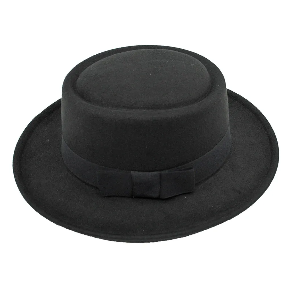 Vintage Soft Felt Fedora Hat with Wide Brim