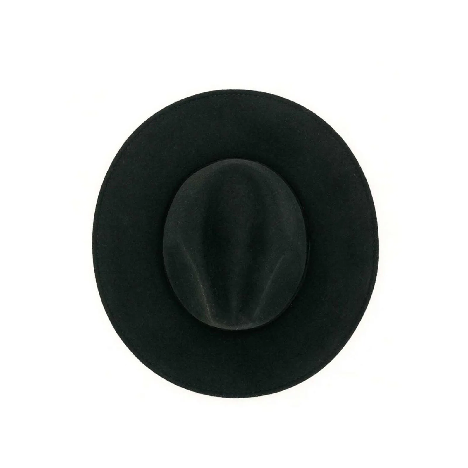 Wide Brimmed Felt Fedora Hat, Black