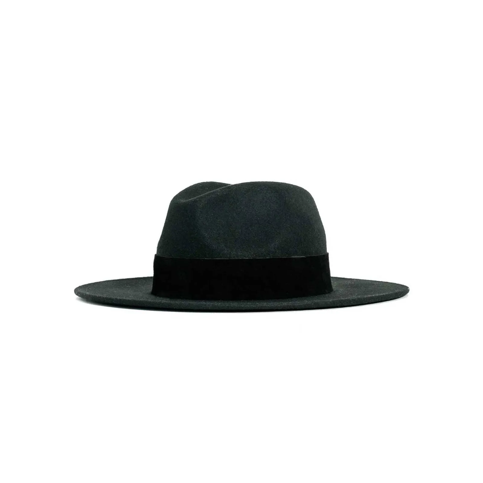 Wide Brimmed Felt Fedora Hat, Black