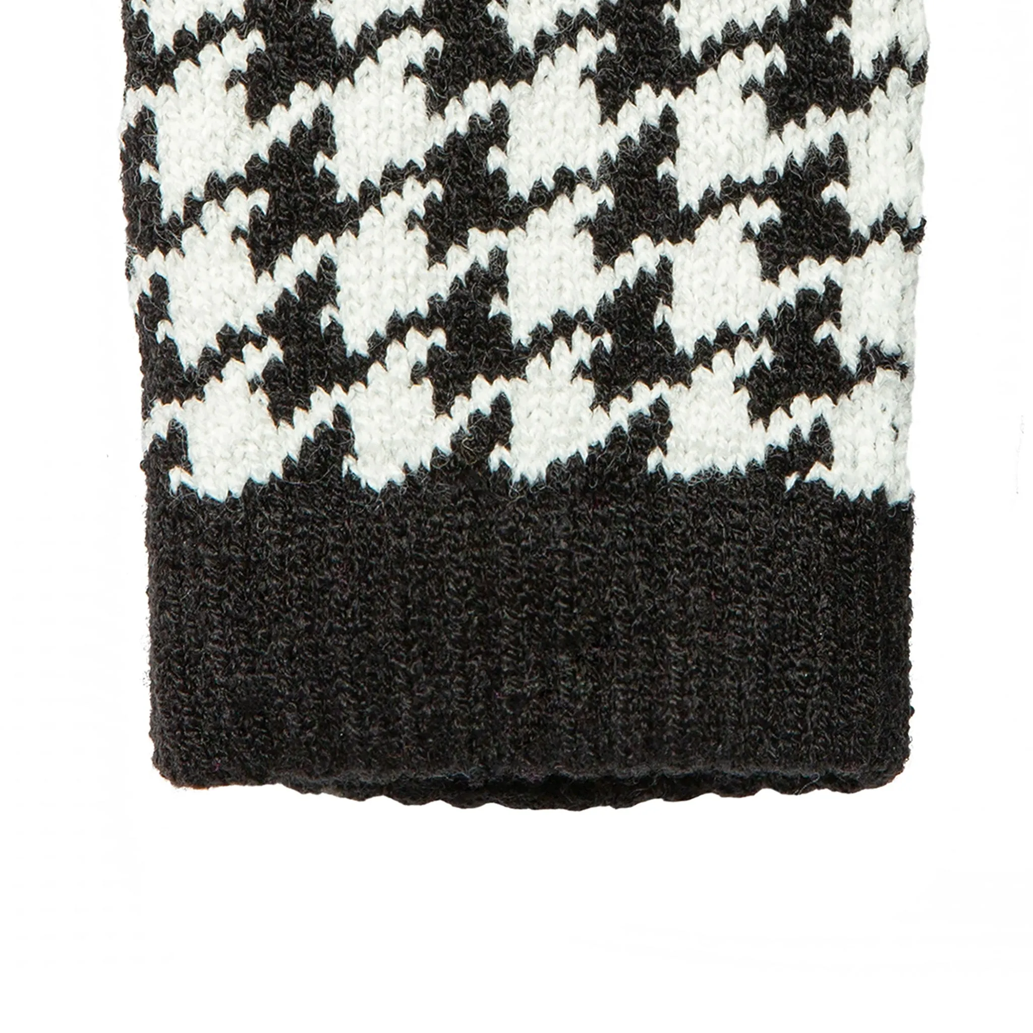 Women’s Jacquard Knitted Gloves with Dogtooth Pattern