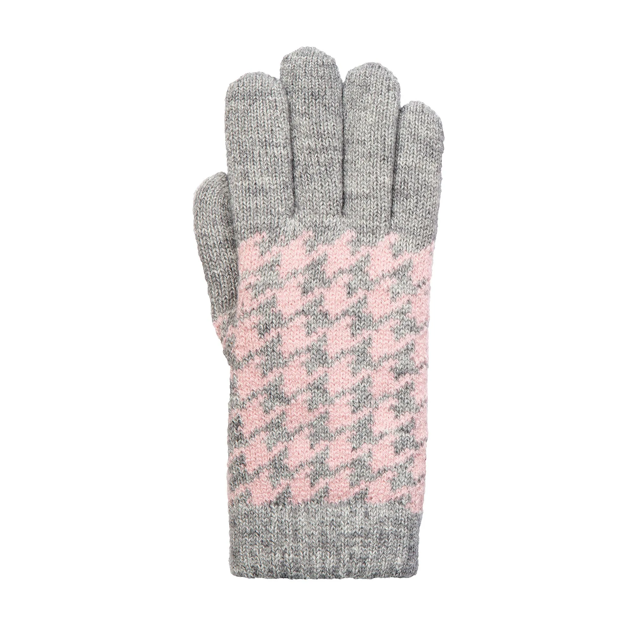 Women’s Jacquard Knitted Gloves with Dogtooth Pattern